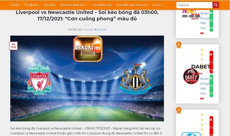 soi kèo Liverpool